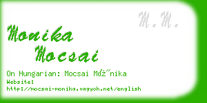 monika mocsai business card